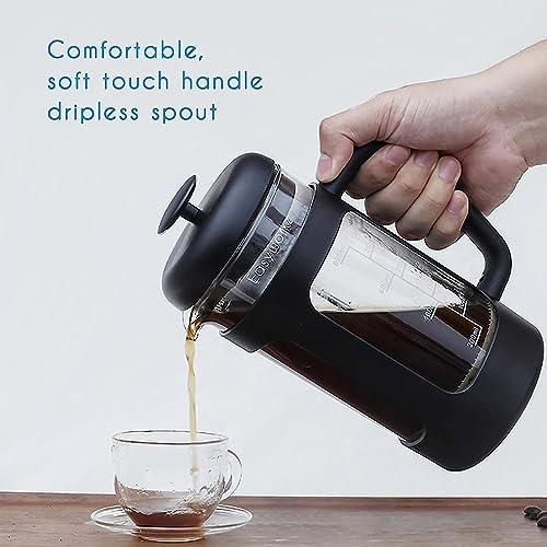 French Press 12 oz Coffee Tea Maker with Borosilicate Glass