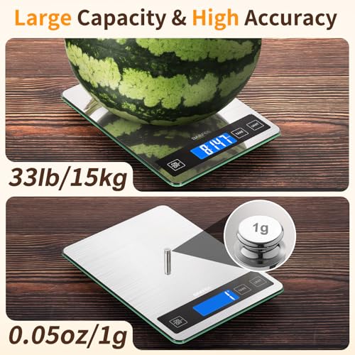 Food Scale 33lb Kitchen Scale with 1g Precision