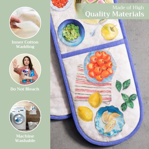 Double Oven Mitts 100% Cotton Double Oven Glove