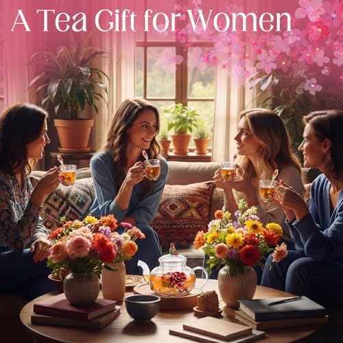 5 Pcs Floral Glass Tea Set (5 Count)