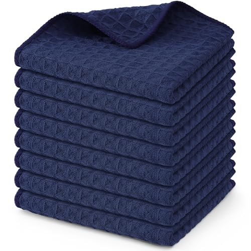 Microfiber Waffle Weave Kitchen Dish Cloths (8 Count)