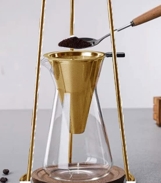 Iced Coffee Cold Brew Drip Coffee Maker Stainless Steal in Gold Color