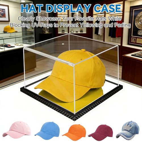 Clear Hat Display Case Acrylic Baseball Cap Holder Stand