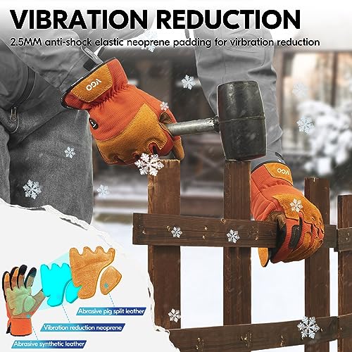 1 Pair Winter Lined Gardening Gloves Men