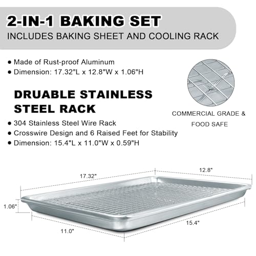 Half Sheet Pans with Rack Set (2 Count)