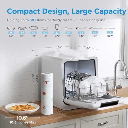 Countertop Dishwasher with 1.59Gal Built