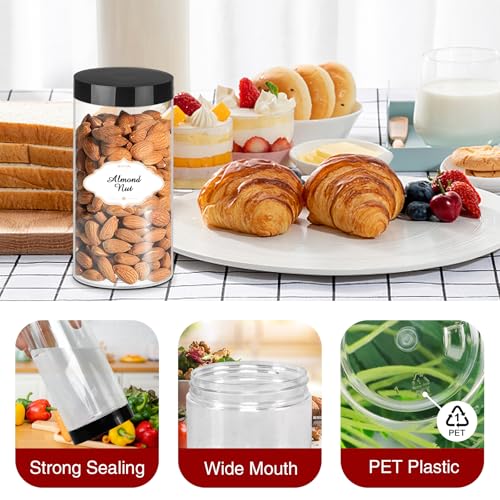 16 OZ Plastic Jars with Lids (24 Count)