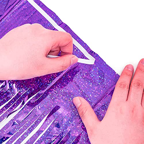 Purple Foil Fringe Curtains (2 Count)