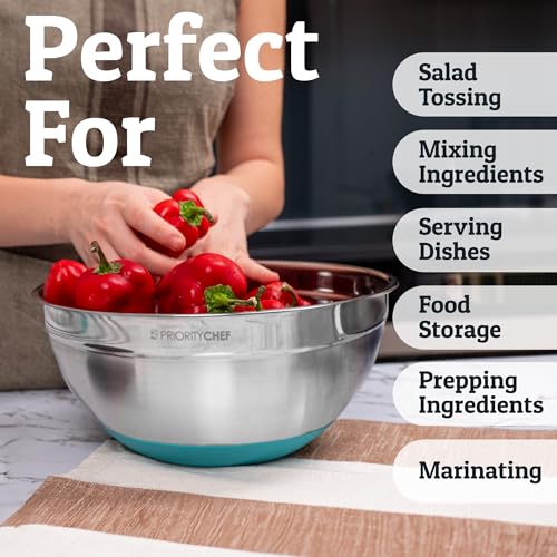 Stainless Steel Mixing Bowls with Lids Set