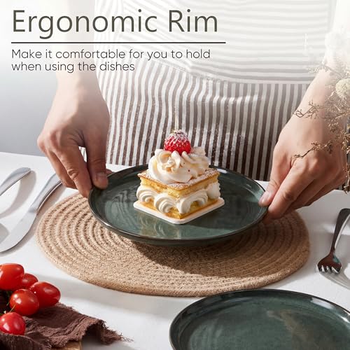 Ceramic 7.9 Inch Porcelain Dessert Plates Set of 6