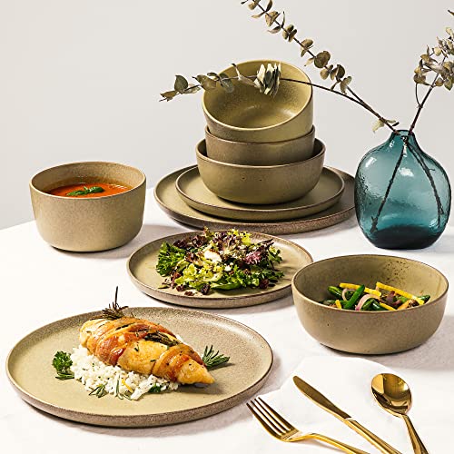 James Street 16 Piece Stoneware Matte Reactive Double Bowl Dinnerware Set