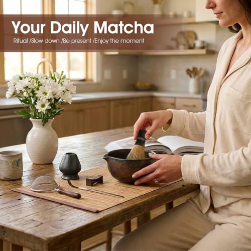 Matcha Set, 7-Piece Matcha Whisk Set with Bowl & 100-Prong Whisk (7 Count)