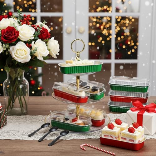 Mini Loaf Pans with Lids and Spoons Sealing Sticker (30 Count)