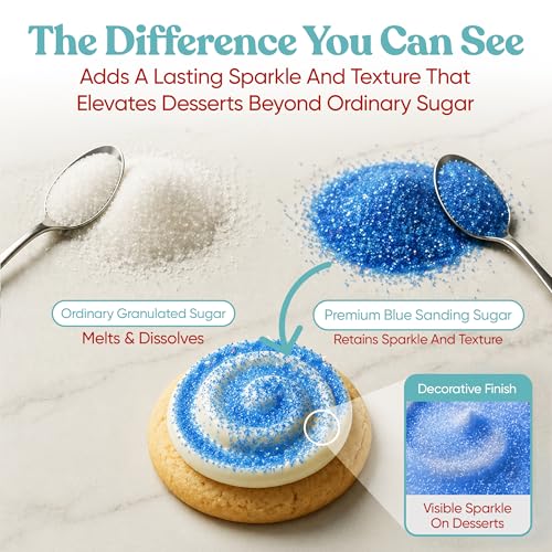 Blue Sanding Sugar for Baking & Cookie Decorating (5 Ounce)