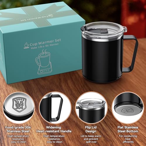 Coffee Mug Warmer & Mug Set for Desk