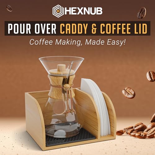 Pour Over Caddy with Lid for Chemex Bodum Cosori Coffee Makers Black