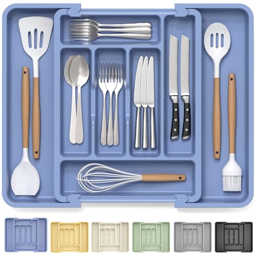 Large Silverware Organizer Tray for Kitchen Drawer Utensils Thicker