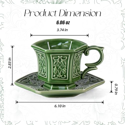 Tea Cups and Saucers Set of 2 (2 Count)