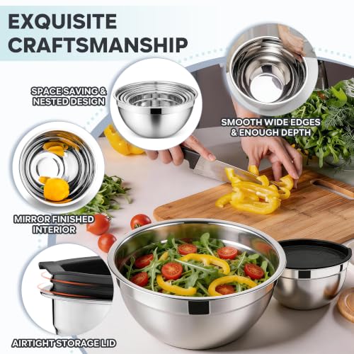 Mixing Bowls with Lids Set (5 Count)