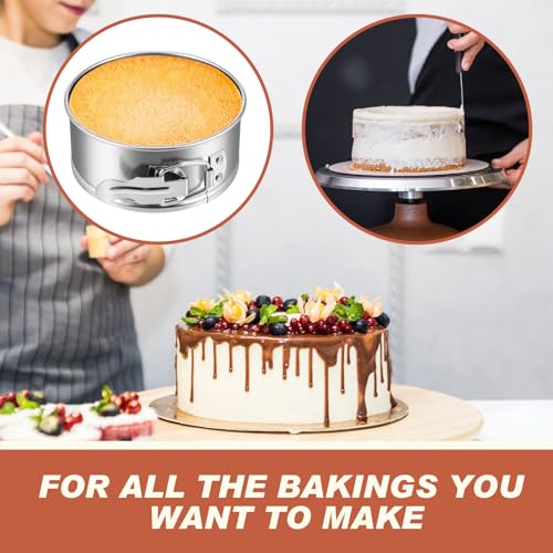 4 Pcs 4 Inch Springform Pan for Baking Mini Cheesecake Pans with Removable Bottom Nonstick Leakproof Round Cake Mold Spring Form Molds for Mini Cheesecake Pizza and Quiches (4 Count)