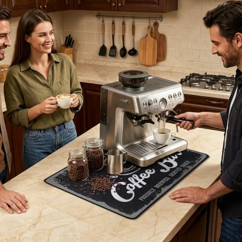 Coffee Mat 2 Pack 12x19 Inch Absorbent Non (2 Count)