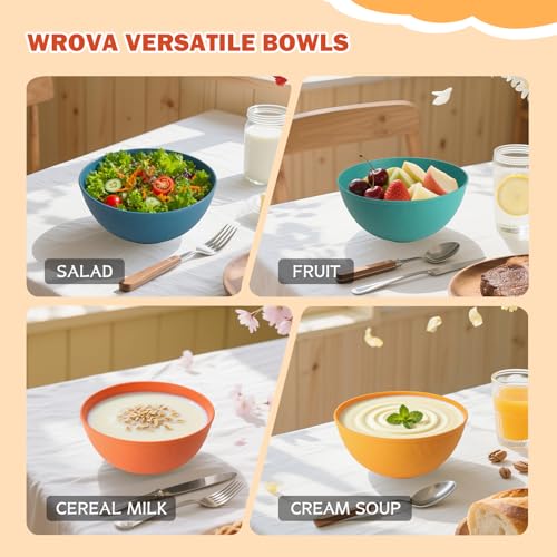 40oz Wheat Straw Bowls with Lids Set of 4