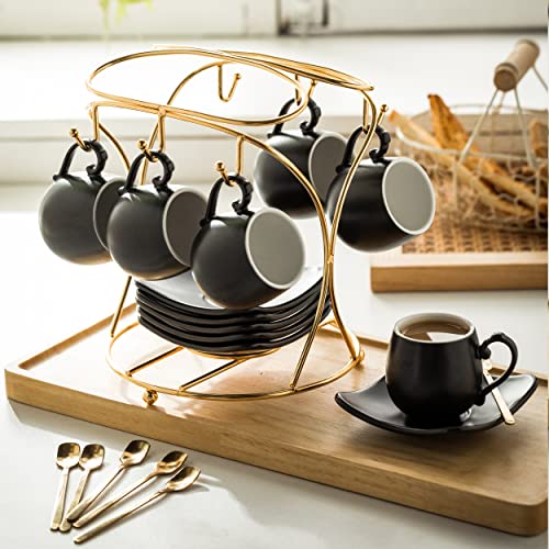 Espresso Cups with Saucers Set (3 Count)