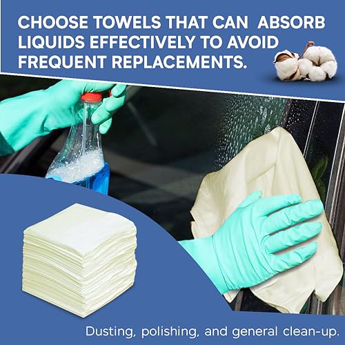 Shop Towels Multipurpose Commercial and Residential Shop Cleaning (50 Count)