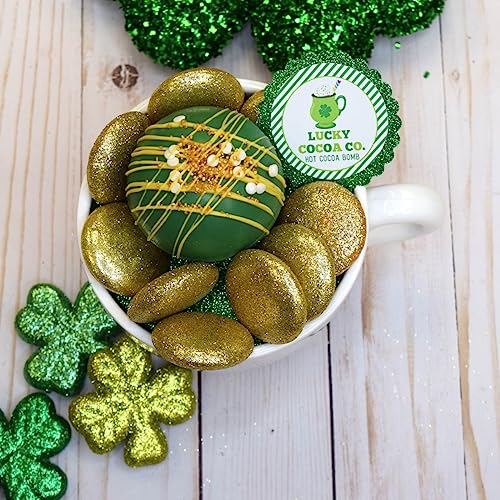 Lucky Cocoa Co. Festive Mug Themed St. Patrick's Day Hot Cocoa Bomb Packaging Sticker Labels