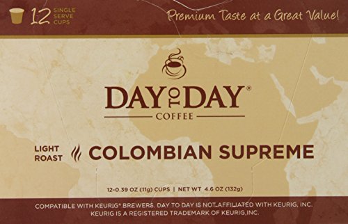 Day To Day Colombian Supreme Light Roast Single Serve Coffee Pods (72 Count)