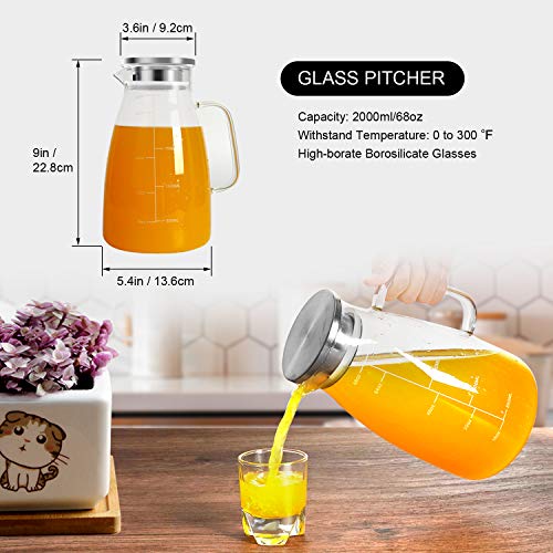 Glass Pitcher with Lid and Handle
