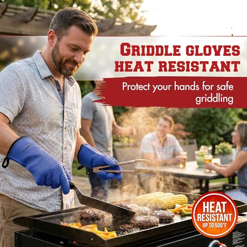 Silicone Griddle Grill Gloves Heat Resistant Oven Mitts