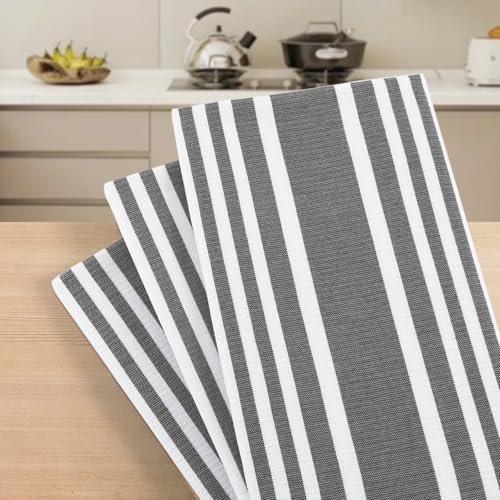 Premium Cotton Stripe Kitchen Towels 6 Pack (6 Count)