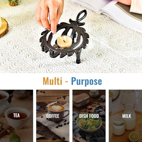 Cast Iron Tealight Warmer with Pretty Flame Shape Design