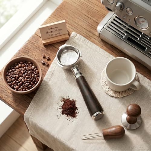 54mm Bottomless Portafilter for Breville 3 Ear Rosewood