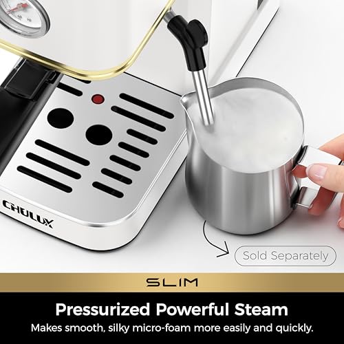 Slim Espresso Machine with Milk Frother for Home Latte