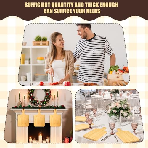 6 Pcs Thicken Cutting Board Bulk Wood Board for Chopping Serving Charcuterie Material for Laser Engraving Mother' Day Wedding Housewarming Gift (6 Count)