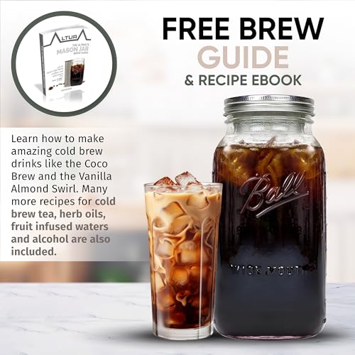 The TUBE+ Cold Brew Coffee Maker and Tea Infuser for Wide Mouth Mason Jars