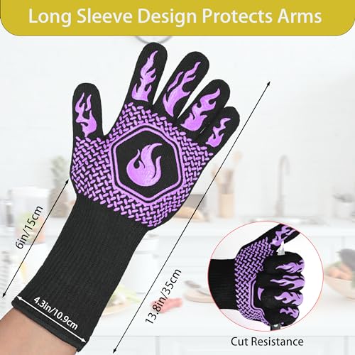 BBQ Gloves 1472F Heat Resistant Non (2 Count)