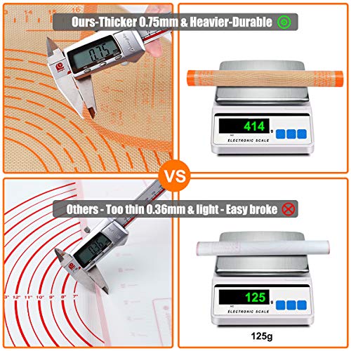 Silicone Pastry Mat 34X26 inch Baking Mat for Rolling Dough