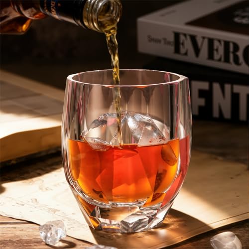 Crystal Whiskey Glasses Set of 2 Handcrafted Old Fashioned Glasses (2 Count)
