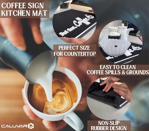 But First Coffee Silicone Bar Mat for Countertop 18x12 in