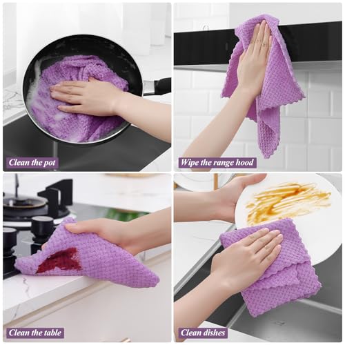 12 Pack Coral Velvet Kitchen Dish Cloths (12 Count)