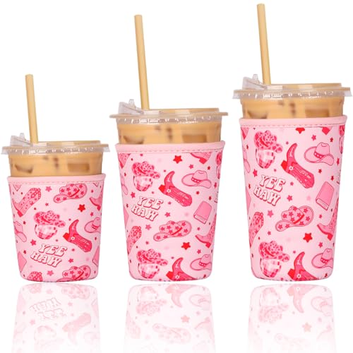 Reusable Insulated Neoprene Iced Coffee Cup Sleeve (3 Count)