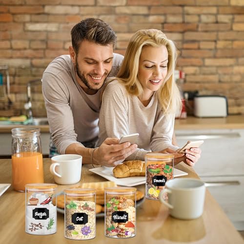 Glass Jars with Bamboo Lids 20 oz (12 Count)