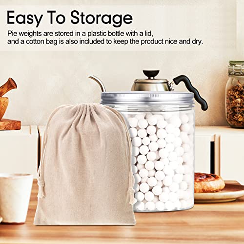 1 Pcs 2 lb White Pie Weights Ceramic with 50 Pcs Parchment Paper