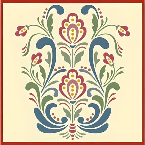 Rosemaling Pattern 18 Stencil Template 8.2" x 9.7" for Painting
