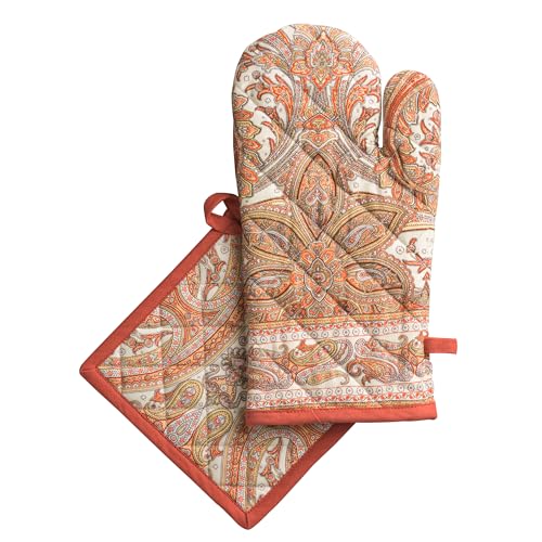100% Cotton Oven Mitt & Pot Holder Set