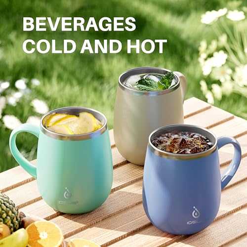 16 oz Insulated Coffee Mug with Lid and Handle