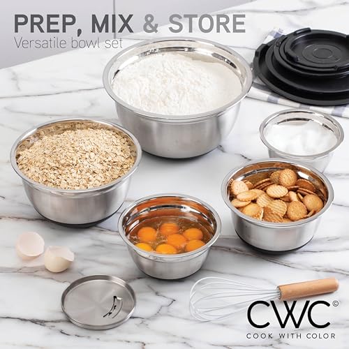 Stainless Steel Mixing Bowls Set with Lids